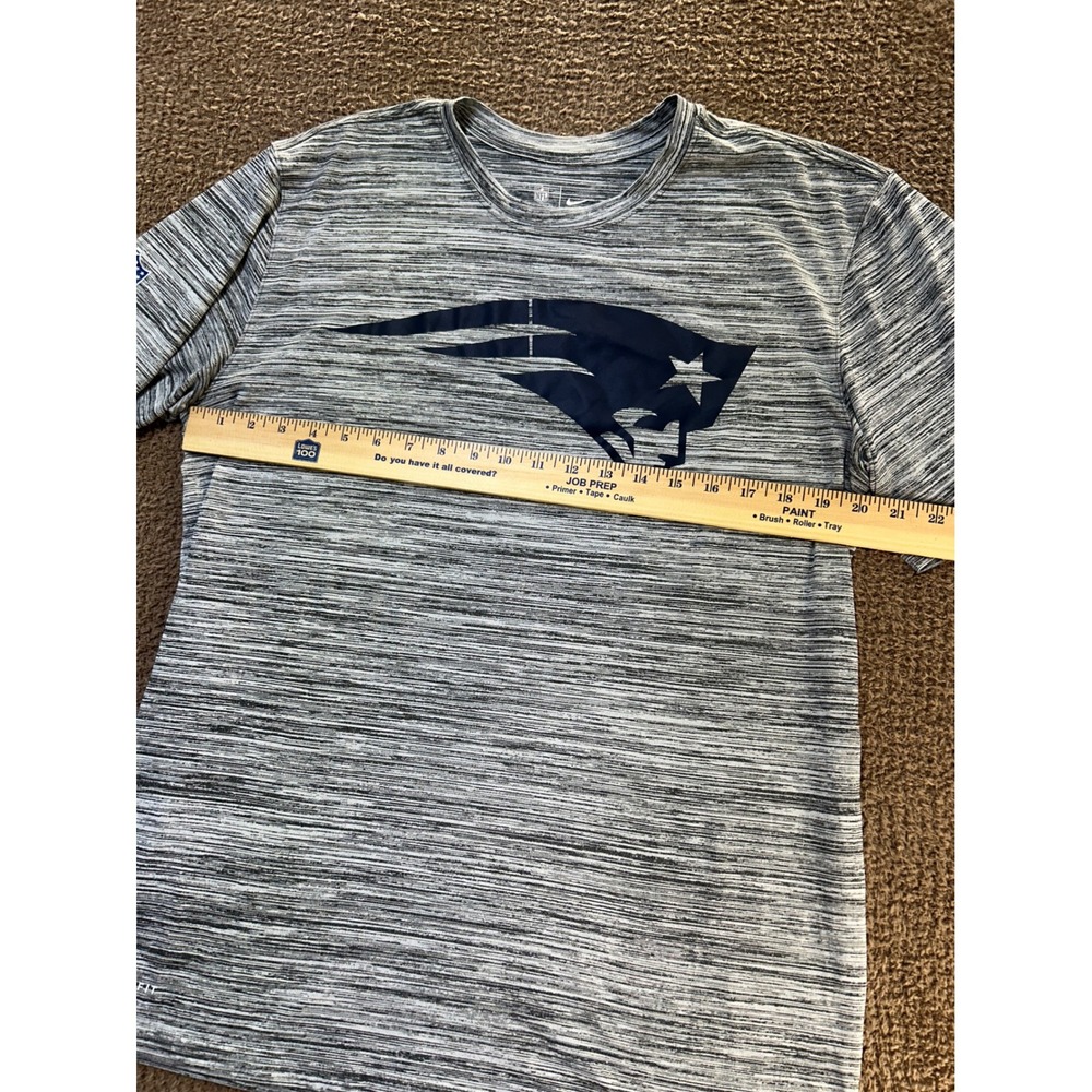 Nike New England Patriots NFL Dri-Fit Shirt Mens Large Grey Space Dye Training - Picture 7 of 8